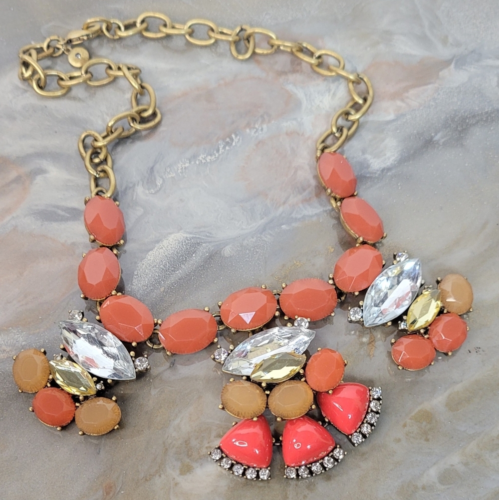 J. Crew Coral Toned Statement Necklace
